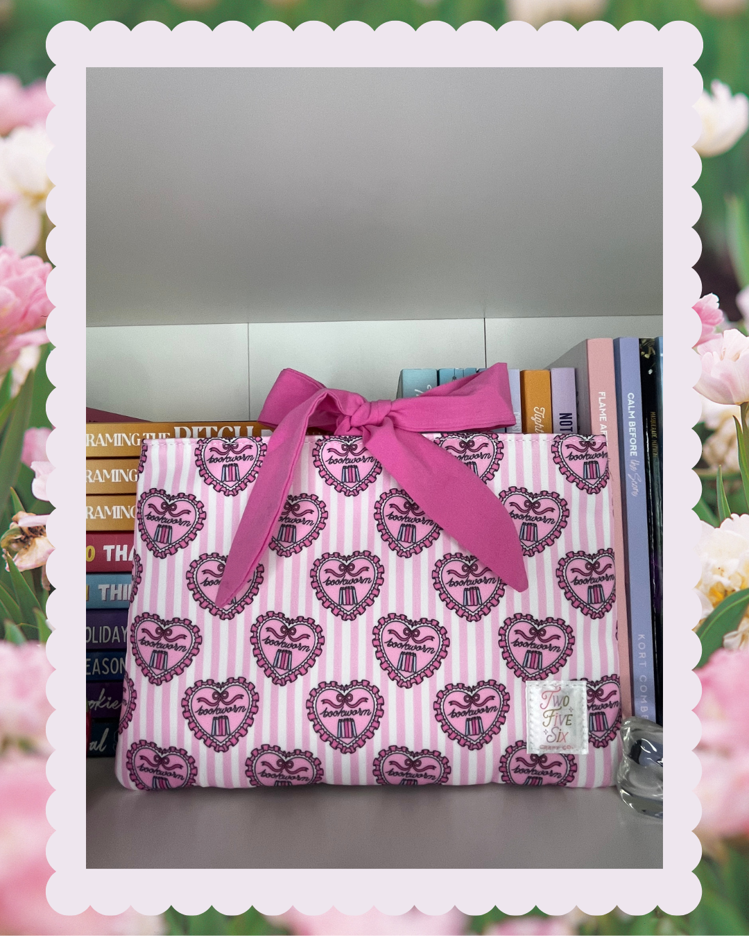 Pink Bookworm Book Sleeve
